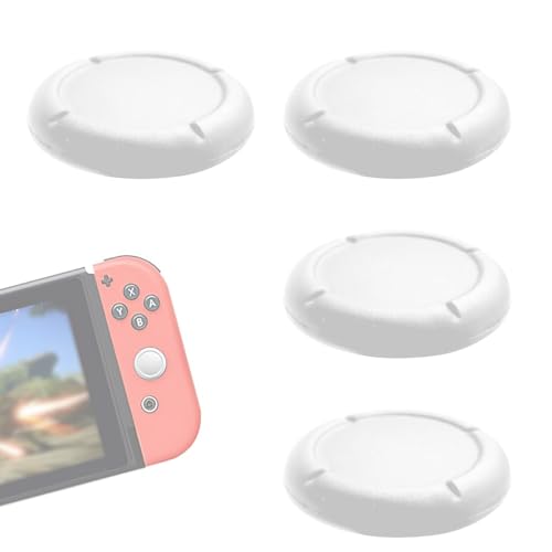 AzureRay Capuchon Joystick Switch – Protection Joystick Switch en Silicone, Bouton Switch Remplacement avec 3D Grips pour Nintendo Switch/Lite (4PCS, Blanc) (Blanc)