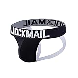 Mens Jockstrap Underwear Wide Belt Athletic Supporter Mens Thongs Sport Underwear Jock Strap (X-Large, 204black)