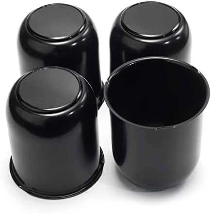GTownWorks 4Pcs 3.19 inch Wheel Center Caps Fit 3.19" Center Bore Truck Trailer RV SUV Wheels Rims, Carbon Steel Black Push Through Hub Covers