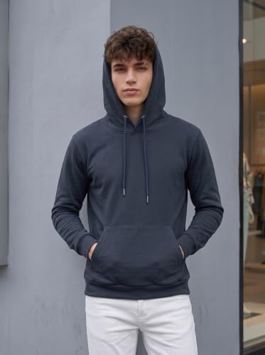 Image of HOODMASTER Unisex Fleece Hoodie Sweatshirt with Pockets Full Sleeves Regular Fit Solid Pattern Hooded Neck and Standard Length | Hoodies for Men & Women