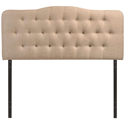 Modway Annabel Tufted Button Linen Fabric Upholstered King Headboard In Beige #TOP7