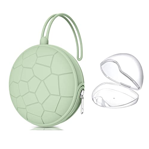 Image of Smlpuame Pacifier Holder Case,BPA Free Portable Pacifier Storage Container,Silicone Baby Pacifier Cover Pouch for Diaper Bag Stroller,Travel Outdoor Activities,Easy to Clean(Mint)
