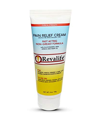 Revalife Pain Relief Cream Helps Rebuild Cartilage Breakdown That Causes Arthritis + Fast Pain Relief from Arthritis, Cramps, Back Ache, Muscle Ache, Inflammation, Osteoarthritis, Joint Pain | 4 Oz.
