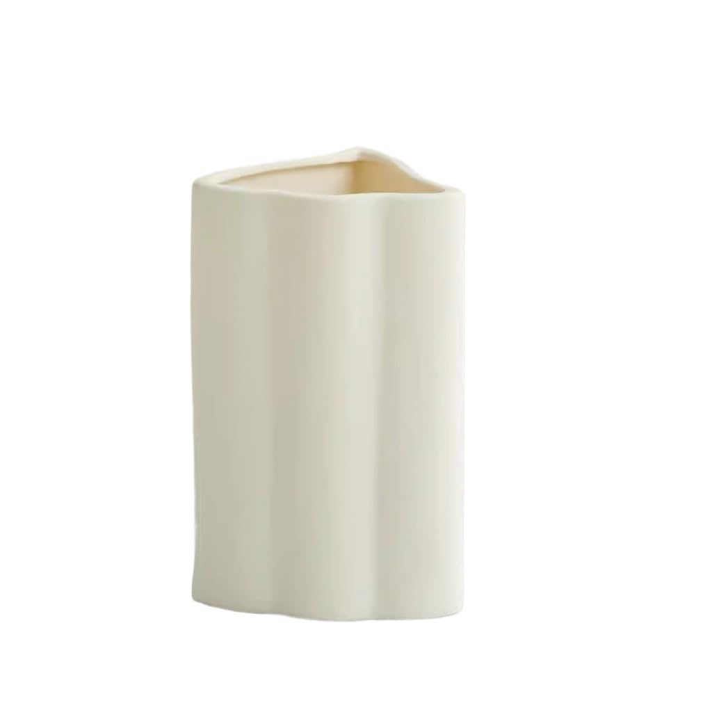 Vase en céramique moderne blanc grand format pour combler le vide d'un grand meuble TV