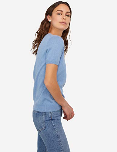 State Cashmere Women’s Essential Short Sleeve Crewneck Sweater 100% Pure Cashmere Classic Tee Pullover3