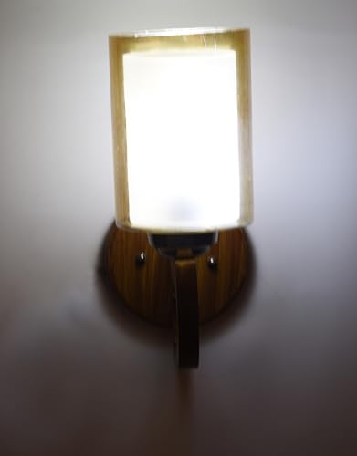 Image of BENE Fargo Wooden Indoor Modern Wall Light, E-27 Base Wall Lamp for Home Decor - Living Room, Bedroom, Dining, Hallway, Staircase, 11 cm (Wood, Pack of 1)