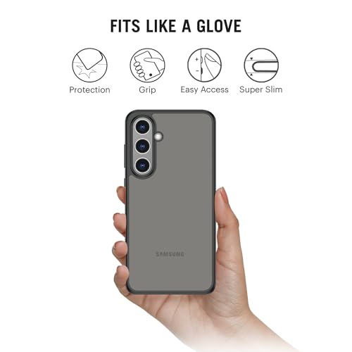 Image of DailyObjects Case for Samsung Galaxy S25 Plus, Black Frosted Slim Shockproof Back Cover