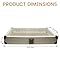 Novel Box Jewelry Organizer Box Linen Light Beige 14.75x8.25x2.1 Large Glass Jewelry Box with Lid with Metal Clasp - Gem Display Case - Jewelry Display Case for Necklaces Bracelets Rings Accessories