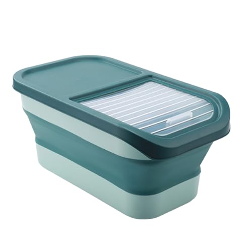 Práctica caja de almacenamiento plegable de granos para mascotas, contenedor plegable para aperitivos con gran sellado de arroz de cocina