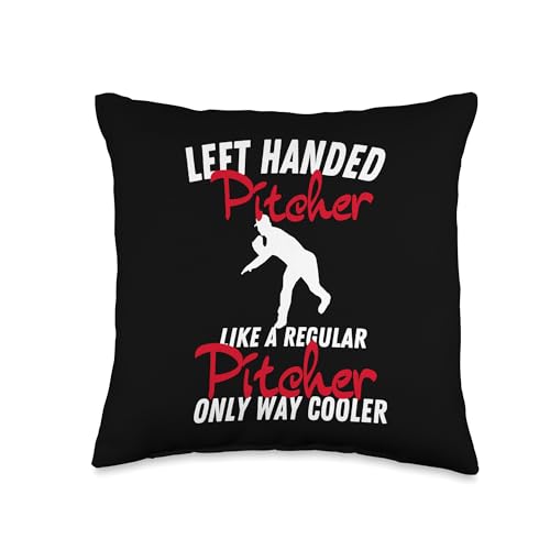Funny Left-Handed Pitcher Softball Throw Pillow 16x16