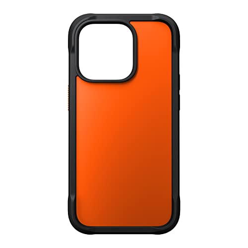 NOMAD Rugged Case für iPhone | Robuste Schutzhülle mit Rahmen aus Polycarbonat | Matte TPE-Rückseite | MagSafe-kompatibel | iPhone 14 Pro | Ultra Orange
