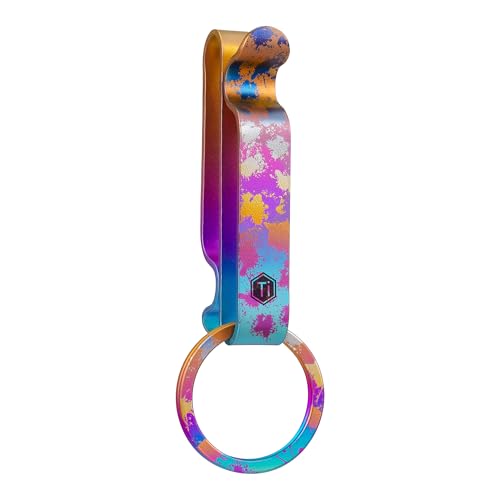 Image of KeyUnity KM00 Titanium Belt Loop Keychain Clip Double Side Quick Release Key Holder with Detachable Key Ring