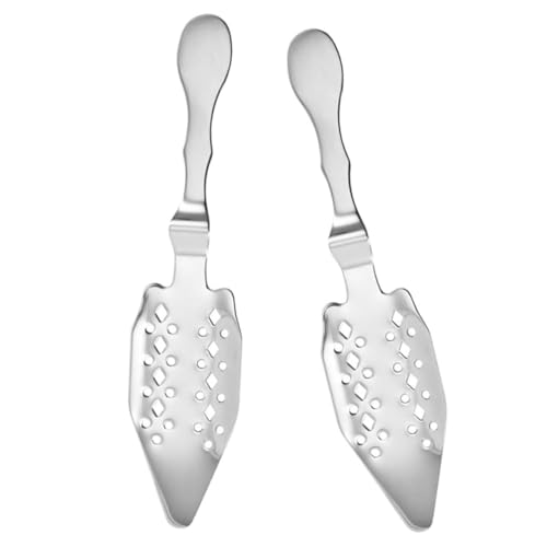 IWOWHERO 2 piezas Cuchara para Absenta de Acero Inoxidable Multiusos con Ranuras para Azúcar de Práctica para Diluir y Servir Bares y Hogar