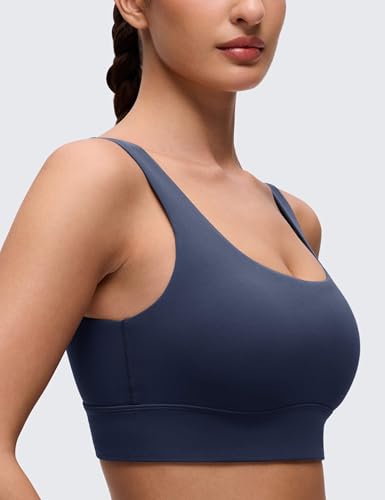 Image of CRZ YOGA Butterluxe U Back Sports Bras | Light Support, Removable Pads, Yoga, Extremely Soft, Longline, Scoop Neck, Wide Straps, for Women
