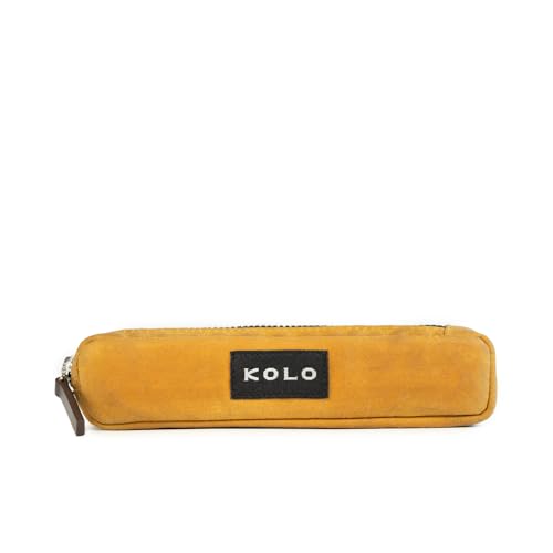 Image of Kolo Parker Mini Pen, Pencil and Marker Case, Compact and Lightweight, Waxed Canvas, Ochre