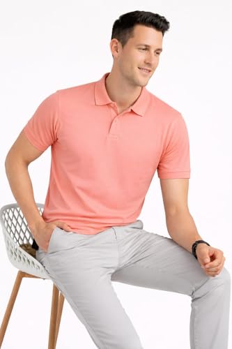 Image of Men's Plain Polo Neck T-Shirt | Comfortable | Stylish Casual & Smart Wear | Half Sleeve | Regular Fit