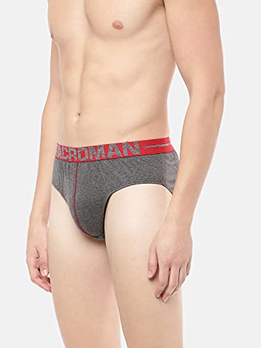 Image of Macroman Salsa Classic V-Brief for Men, (Pack of 2,L) Compact Cotton Underwear with Contour Pouch, Soft Waistband & Anti-Microbial Finish, Black Melange