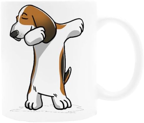 Udaytee Dabbing Dog Basset Hound Weiße Keramiktasse Für Getränke Und Getränke