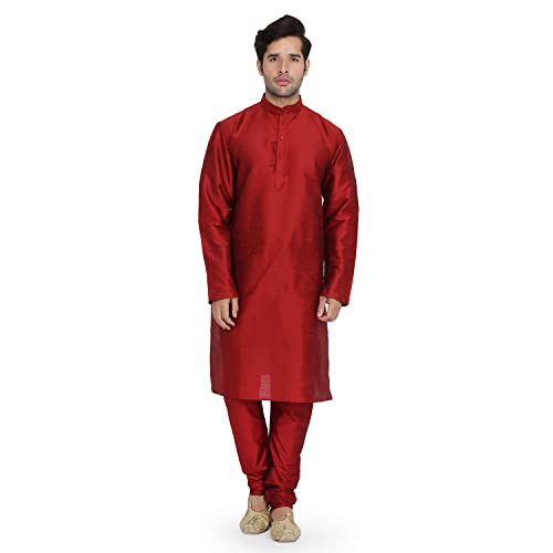 Image of Royal Kurta Men's Silk Blend Kurta & Churidaar Pyjama Set