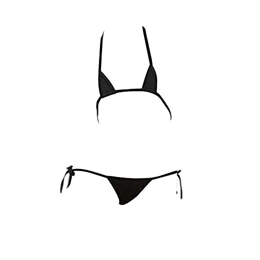 SINMIUANIME Damen Dessous Micro Bikini Sexy Mini Dreieck Bikini Japanische Dessous mit Tanga, schwarz, Einheitsgröße 2 SINMIUANIME Damen Dessous Micro Bikini Sexy Mini Dreieck Bikini Japanische Dessous mit Tanga, schwarz, Einheitsgröße