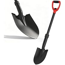 Shovel, Shovels for Digging, 33" Garden Shovel Heavy Duty with Ergonomic D-Grip, Small Spade Shovel for Camping, Edging, Off-Road, Metal Portable Mini Shovel with Fiberglass Shaft, Lightweight