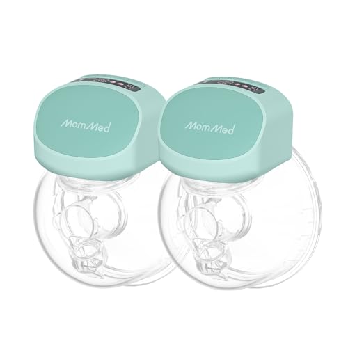 Image of Mommed S10Pro Breast Pump Hands Free,Double Wearable Breast Pump with 3 Modes & 9 Levels,Leak-Proof Design,24mm Portable Electric Breast Pump with Efficient Pump Motor,17/19/21mm Flange Inserts(Green)