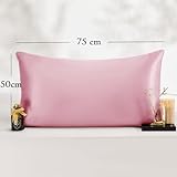Vielit 2 Pack Satin Pillowcase for Hair and Skin Cooling,Soft as Silk Pillowcase for Hair and Skin,Easier Care than Silk Pillow Case Pink 50x75cm Gifts for Women Envelope & 2 Scrunchies - Image 8