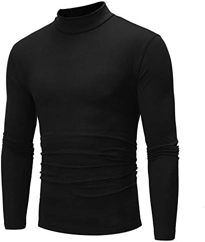 Yutao Autumn Winter Men's Casual Striped Turtleneck Long Sleeve T-Shirt Top Blouse