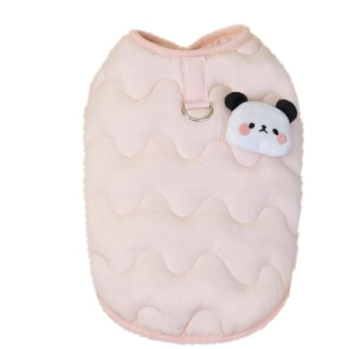Morycat 犬服 秋冬 Dカン ジャケット 防寒 暖かい ドッグウェア 厚い ダウンベスト 袖なし 人気 着脱簡単 お散歩お出かけ 小中型犬 (ピンク,M)