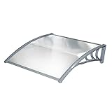 ALEKO DC40X47 Polycarbonate Outdoor Window Door Garden Canopy UV Rain Snow Protection - 40 x 47 Inches - Gray
