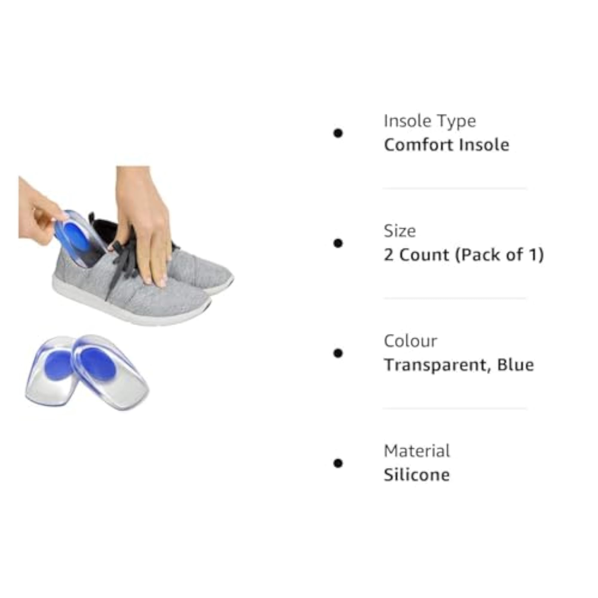 Gel Heel Cups Silicone Heel for Ankle Pain, Heel Spur Support