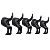 CRSWHA 5 Pack Dog Tail Coat Hooks for Wall,Black Plastic Wall-Mounted Hat Hanger Butt Hook,Cute Towel Hooks for Bathroom,Decorative Peg for Hanging Coats,Bags,Key,Purse,Dog Leash