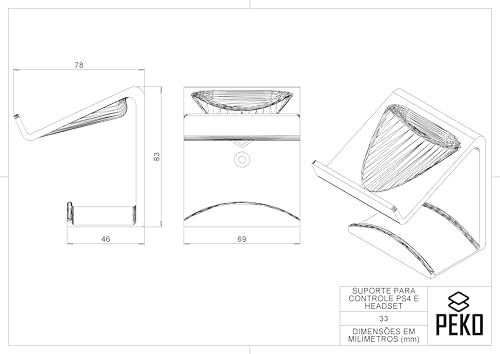 Suporte De Parede P/ 1 Controle Xbox One, Ps4, Ps3 E Headset (Branco)