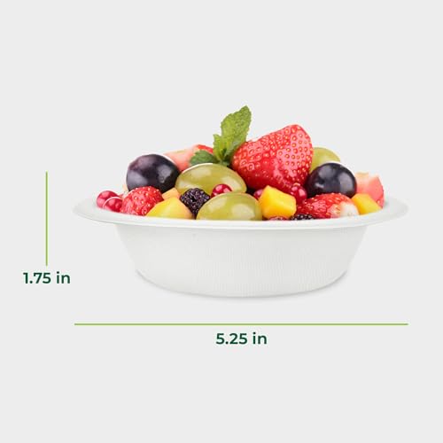 Image of Freshware Paper Bowls - Disposable 12 oz. Soup Bowl, 1000-Pack Biodegradable Sugarcane Fiber Serving Bowls - Heavy Duty Bagasse for Hot Food Plates - Microwave & Freezer Safe, Stackable Dinnerware