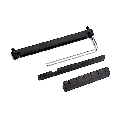 GOOHOCHY Adjustable Guitar Saddle and Nut Set for Folk Guitar Upper Nut Lower Nut Adjustable Rail Essential Guitar Accessories for Enhanced Sound and Performance
