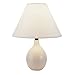 ORE International 623 13-Inch Ceramic Table Lamp, Ivory with Coolie Lamp Shade