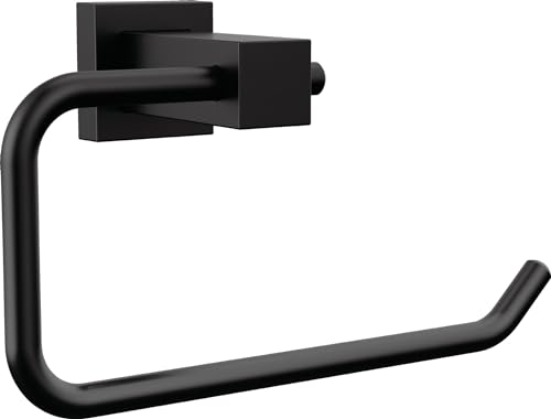 Delta Faucet Velum Toilet Paper Holder, Black Wall Mounted Toilet Paper Holder, Tissue Holder, Matte Black IAO20851-BL
