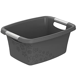 Rotho Flowers Wäschekorb 12L Anthrazit