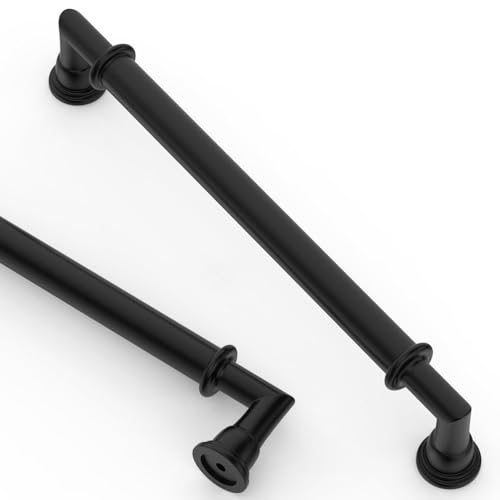 Asidrama 6 Pack 10 Inch(254mm) Matte Black Kitchen Cabinet Handles, Cabinet Pulls Kitchen Cabinet Hardware for Cupboard Drawer Pulls 2281