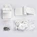 Meaferks Toilet Seat Hinges Replacement Parts – White Plastic Hinge Set with Screws, Connectors, Double Mounting Slots Optional, Universal Fit for Wooden Toilet Seats, 1 Pair White (MFL16)