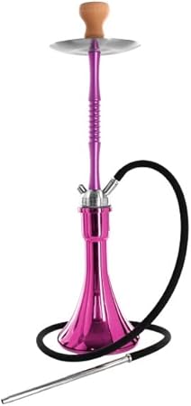 Kaya Shisha INOX Purple Trumpet Wega - Cachimba (75 cm, acero inoxidable y cristal recubierto metálico), color morado