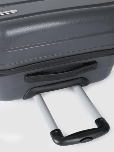 Image of TEAKWOOD Leathers 65 CM 8 Wheels Trolley Bag, Hard Cabin with Zipper Closure, Adjustable Push Button & Cross Side Strap, Lock System 360 Degree (65 CM, Dark Grey)