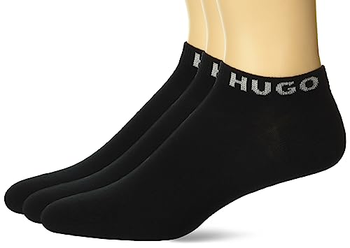 HUGO Men's 3-Pack Solid Cotton Ankle Socks