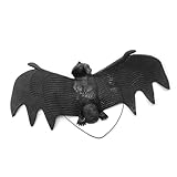 Tippwoo 1 PC Auto Halloween Simulation Flying Bat Model, Soft TPR Material Prank Horror Bat, Hanging Durable Halloween Party Weird Decoration, Suitable for Most Automobiles (Black #L)
