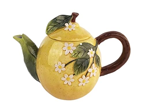 Blue Sky Ceramic Summer Cottage Lemon Teapot, 9-Inch Length #TOP24
