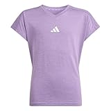 adidas Girl's GOTO PZ V Neck T-Shirt, Active Purple/Ice Lavender/White, 9-10 Years