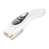 Depiladora Láser Mujer IPL con Función de Enfriamiento, Depiladora IPL para Mujer y Hombre, Dispositivo de Depilación para Cara, Piernas, Axilas y Zona del Bikini, 9 Niveles de Energía Plata blanca