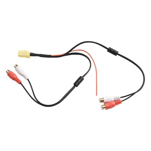  LatoYard Cavo di interfaccia audio da 6 pin a 4 RCA per autoradio MINI ISO, per sistemi VDO Becker, adattatore di cablaggio nero