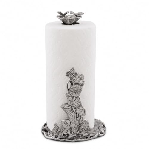 Arthur Court Butterfly Paper Towel Holder - Decorative Aluminum Design for Kitchen Countertop - 13 Inch Tall with Weighted Base