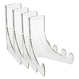 NUOLUX アクリル製小型イーゼルスタンド 透明プレートホルダー 写真ディスプレイスタンド テーブル装飾用 結婚式やカフェの展示に 4個セット